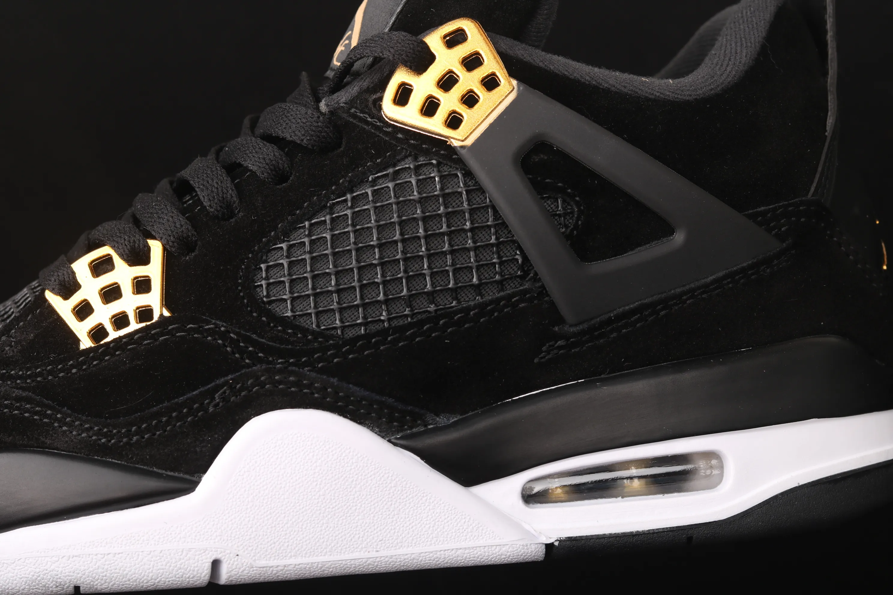 All categories Air Jordan Jordan series basketball shoes Air Jordan 4 G version Air Jordan 4 Retro AJ4 Joe 4 black gold suede basketball shoes 308497-032